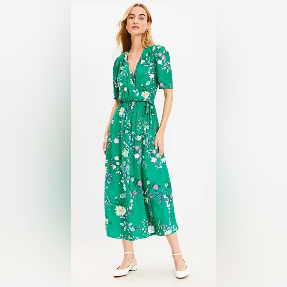 LOFT floral wrap dress NWT women’s size 4- cottage core - fairy core